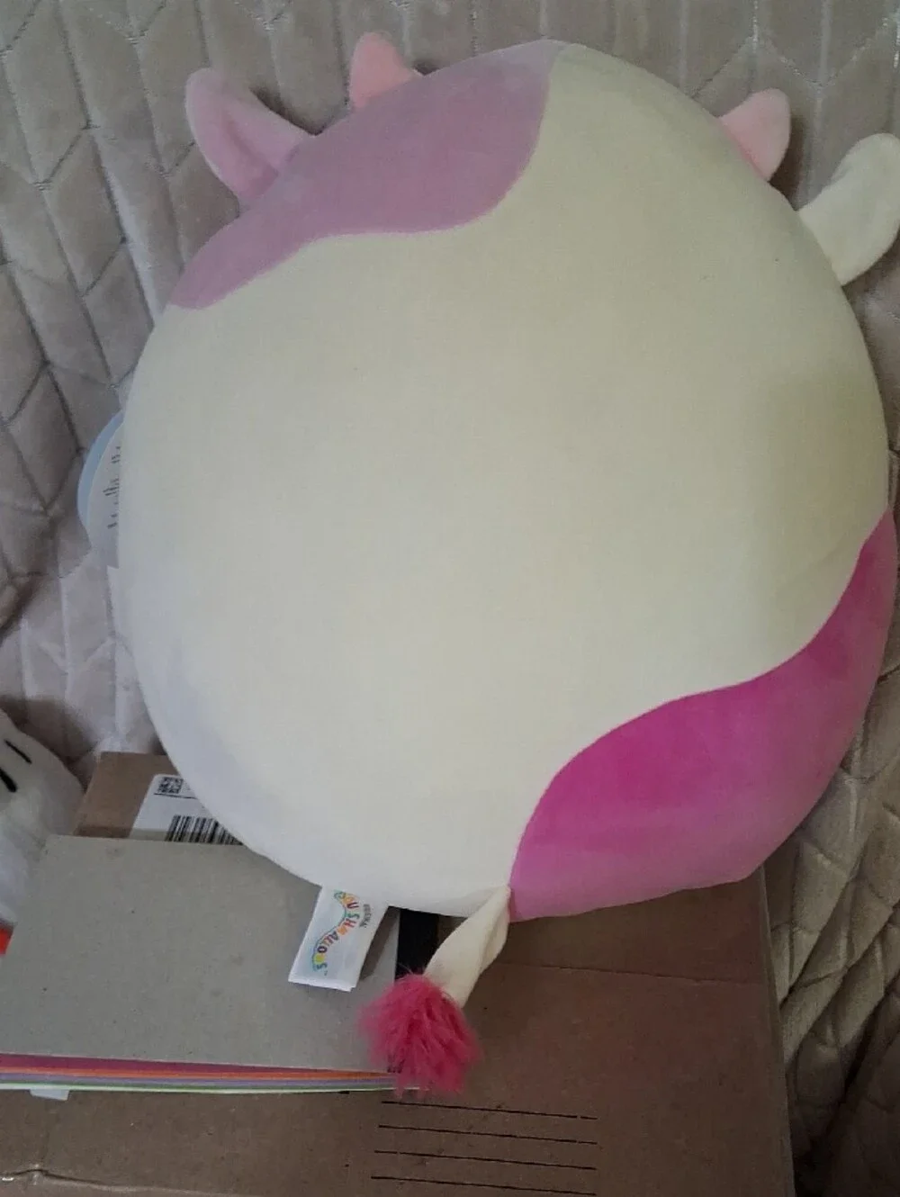 Squishmallow-Caedyn The Cute Pink & Cream Cow.